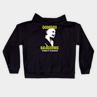 Georges Brassens Tribute Design - Poesie et Chansons Kids Hoodie